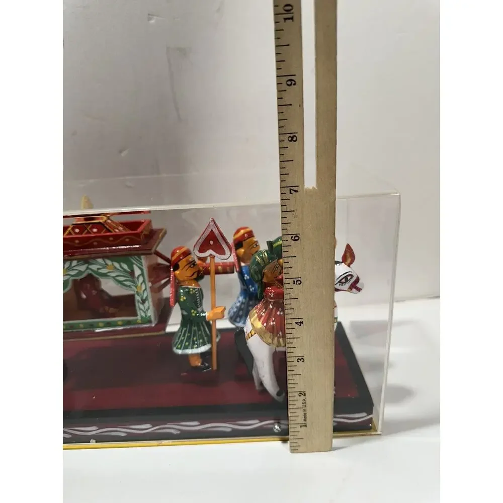 Wooden Marriage‎ Procession Kondapalli Art Figurine Indian Statue Dolls Display